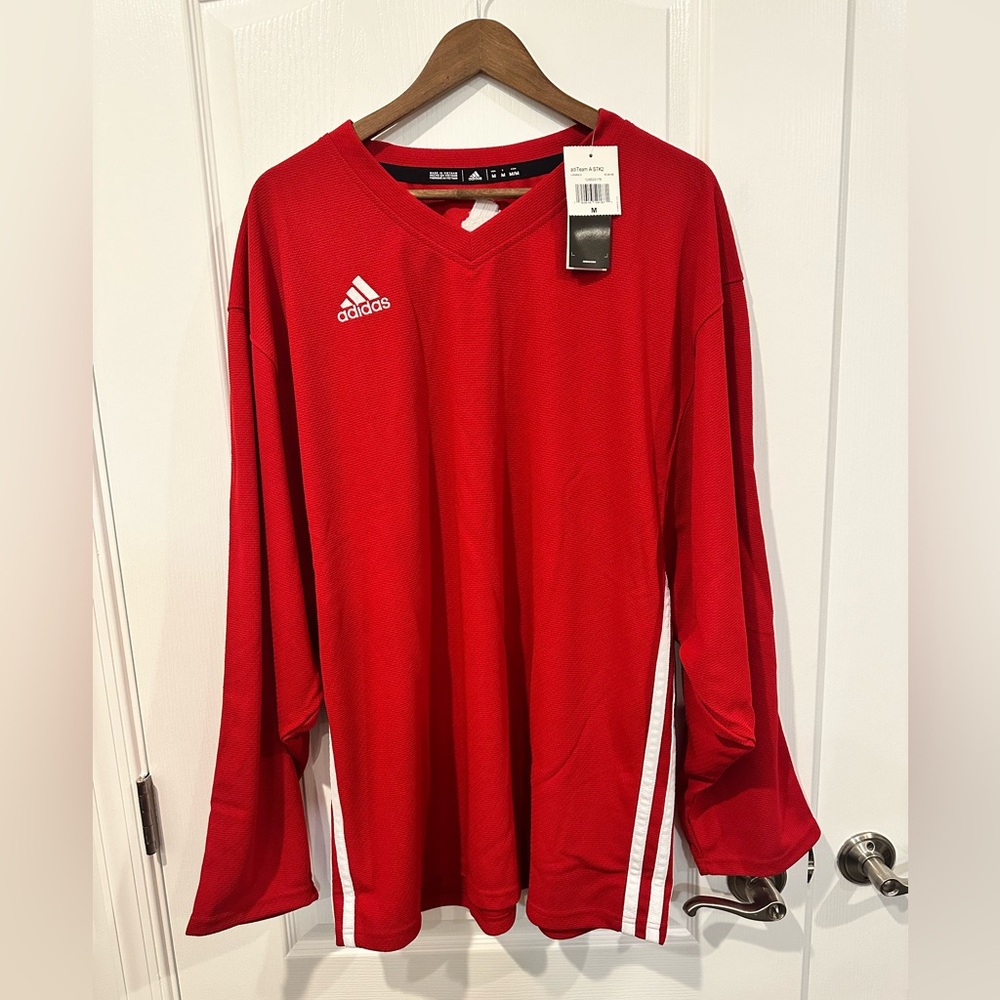 Adidas Three Stripe 2.0 Adult Hockey Jersey, Size: Medium